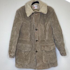 Vintage Suede Sherpa Men's Coat Size 40 Regular